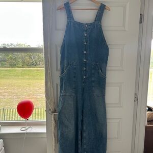 We The Free Blue Denim Overalls